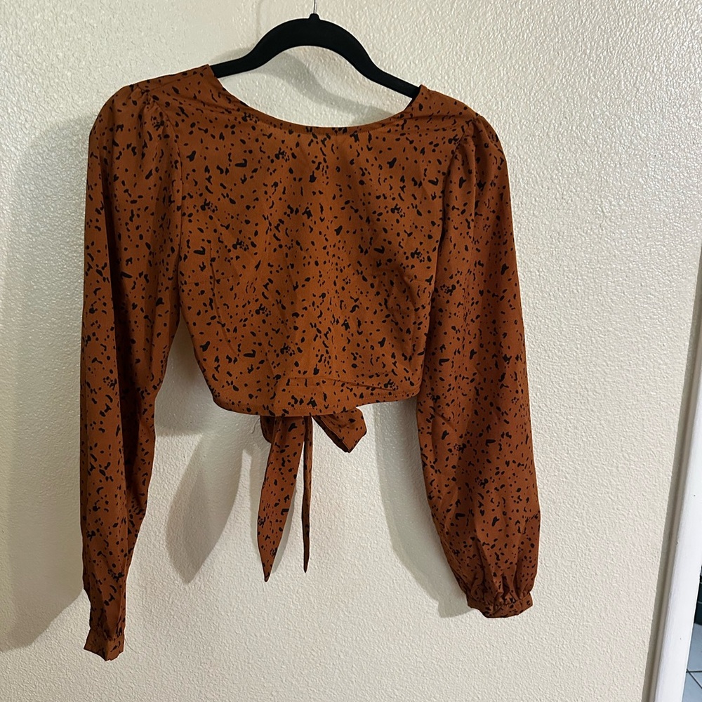 Nasty Gal Rust Patterned Blouse